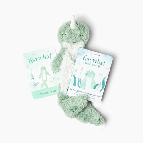 Slumberkins, Inc. Plush Snuggler & Book Bundle - Narwhal's Growth Mindset
