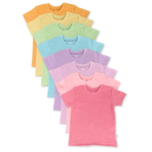 Honest Baby Clothing Baby & Toddler Boy or Girl Gender Neutral Organic Cotton Short Sleeve T-Shirts, 8 Pack (Newborn-5T)
