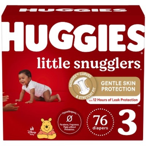 Huggies Little Snugglers Baby Diapers – (Select Size and Count), Size: 3