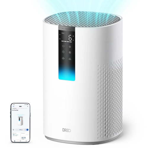 Dreo HEPA Air Purifier for Large Room up to 1600 sq.ft/2h, Smart Purificador for Allergies and Asthma, Remove 99.97% Pet Hair, 5-Stage Filter with PM2.5 Air Quality Display, 18W DC Motor Energy-Save