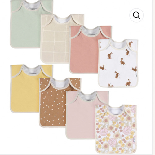 8-Pack Baby Girls Bunny Floral Jersey Lap Shoulder Bibs – Gerber Childrenswear