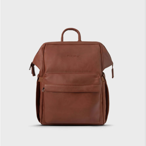 Vintage Diaper Bag Backpack | Best Vegan Leather Baby Bag | Comfortable Padded Straps | Hannah and Henry