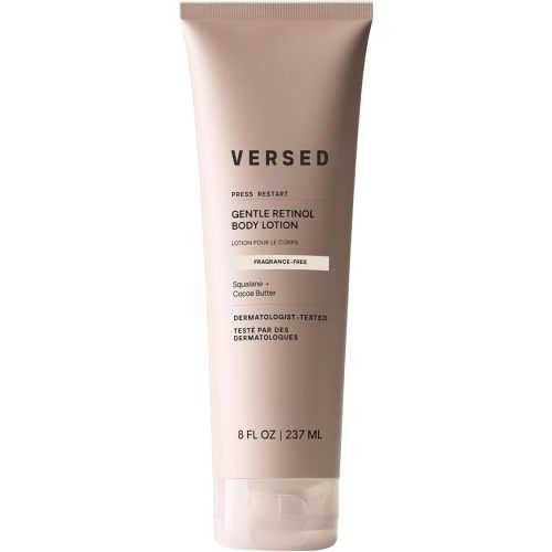 Versed Press Restart Retinol Body Lotion - Cocoa Butter + Squalane Moisturizer for Dry Skin - Firming Body Retinol to Smooth Texture & Brighten Skin - Body Breakout Treatment, 8 Fl Oz