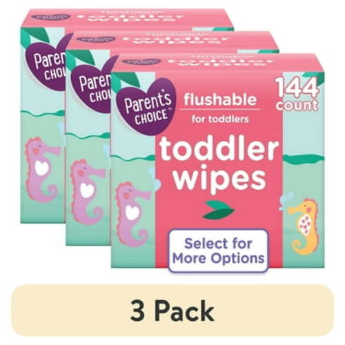 (3 pack) Parent's Choice Flushable Melonberry Scented Wipes (Choose Your Count)