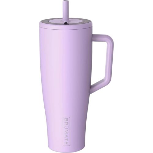 BrüMate Era 40 oz Tumbler with Handle and Straw | 100% Leakproof Insulated Water Bottle Tumbler with Lid and Flexible SoftSip Straw | Made of Stainless Steel | Cup Holder Friendly | 40oz (Lavender)