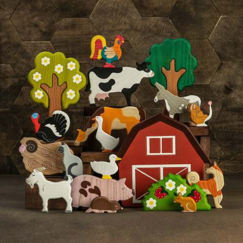 Wooden Farm set (19 pcs)