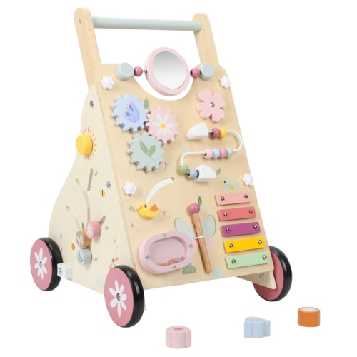 Wooden Baby Push Walker with Activity Center for Early Steps – Builders Howe