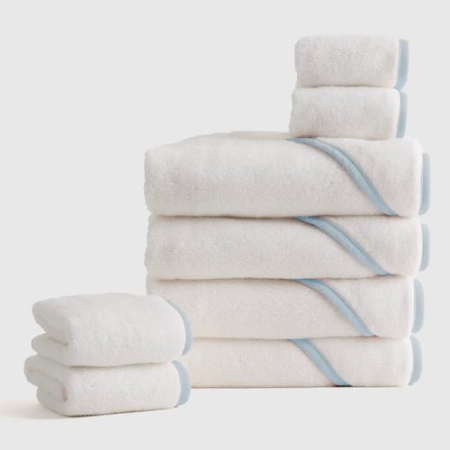 Organic Turkish Cotton Baby Bath Bundle 8-Pack in Light Blue