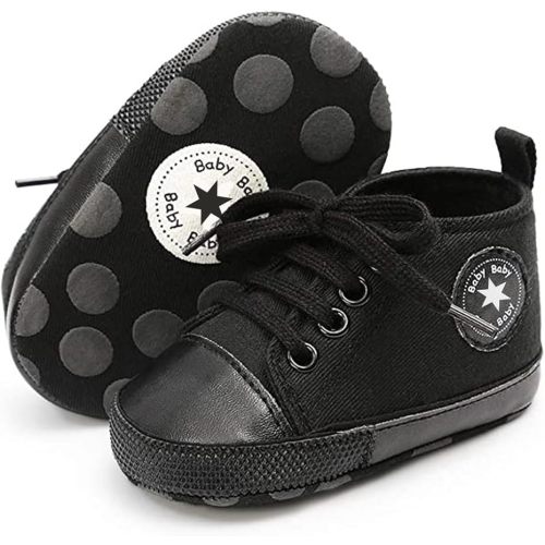 Unisex Baby Girls Boys Canvas High-top Shoes, Newborn Infant Anti-Slip Soft Sole Frist Walking Breathable Sneakers