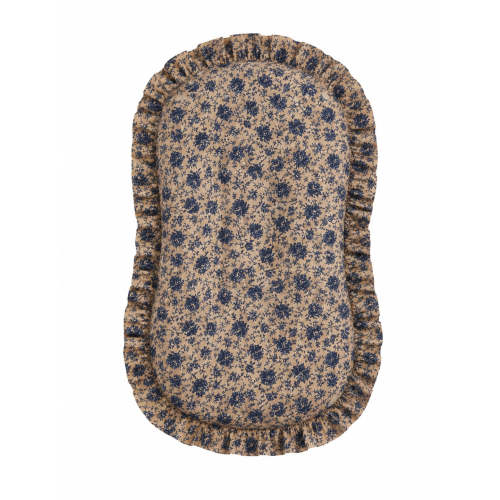 Little Mae & Co Blue Brown Rose Baby Lounger Cover With Ruffle – EasyTot