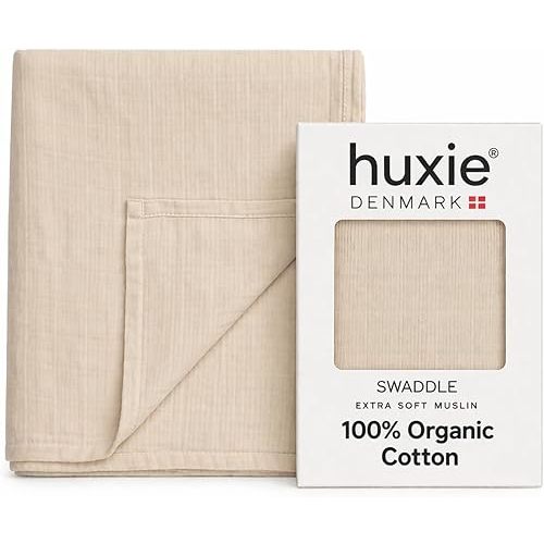 Baby Swaddle – Organic Cotton Muslin Baby Swaddles for Newborns 47” x 47” (Fog)