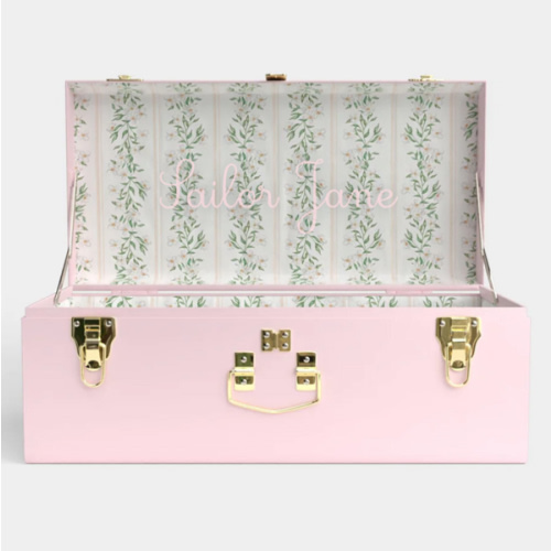 Petite Trunk - Pink - Darling Dogwood / Embroidery