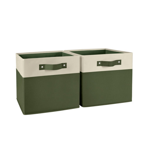 RiverRidge Home RiverRidge Kids 2pc Two-Tone Fabric Collapsbilble Cube Storage Organizers with Handles & Reviews | Wayfair
