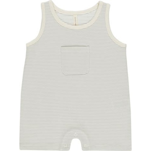 Stripe Stretch Cotton Tank Romper, 6-12M