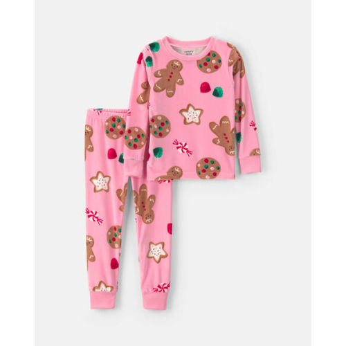 Toddler Girl 2-Piece Christmas Gingerbread DreamPlush Snug Fit Pajama Set - Pink | Carter's