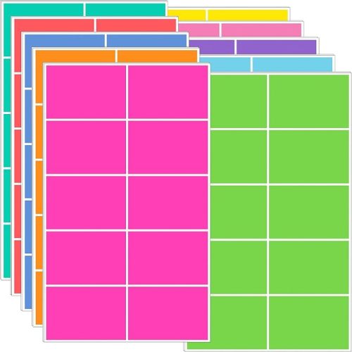 Colored Labels Stickers 3" x 2", Moving Labels for Boxes, 10 Colors,200 PCS