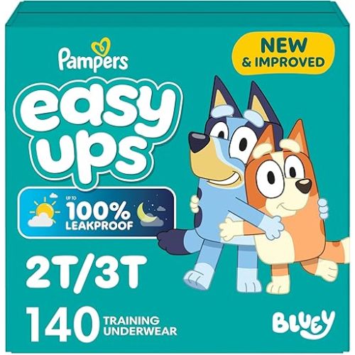 Pampers Training Pants - Easy Ups Boys & Girls Bluey - Size 2T-3T, 140 Count, Children's Potty Underwear (Packaging May Vary)