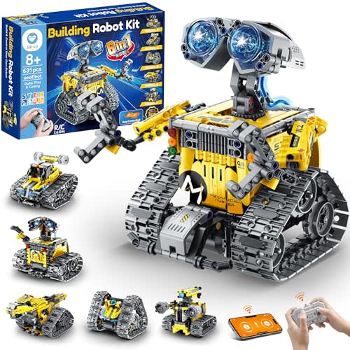 Sillbird Robot Building Kit with APP & Remote Control Gifts for Boys 8-13 | STEM Coding Robotic Toys, Educational Birthday Presents for Kids, App-Controlled, Buildable 6in1 Models, 631 Pieces