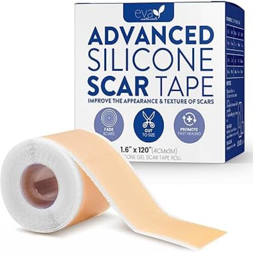 Medical Grade Silicone Scar Tape 1.6" x 120" – Reusable Sheets Roll for C Section, Keloid, Tummy Tuck & Surgical Scar Removal – Burn Scar Treatment Strips