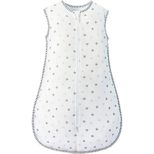 Organic Baby Sleep Sack 12-18 Months - 0.5 TOG Wearable Blanket with 2-Way Zipper, Shoulder Snap & Breathable Design