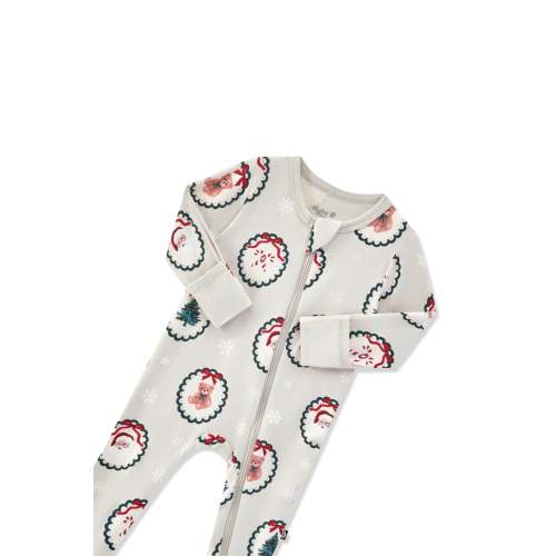 Zippered Footie in Holiday Medallion