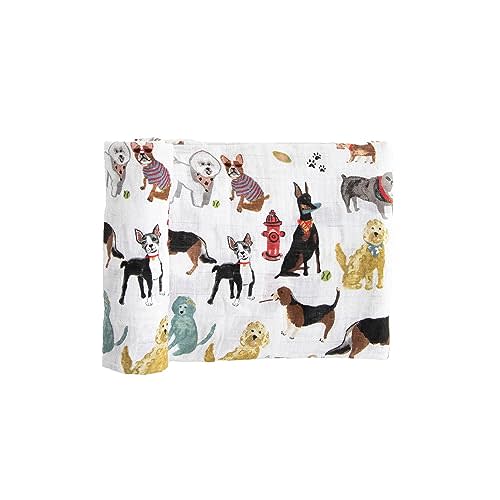 Little Unicorn Premium Cotton Swaddle Baby Blanket | Breathable Fabric | for swaddling, Play, Nursing & More (Woof)