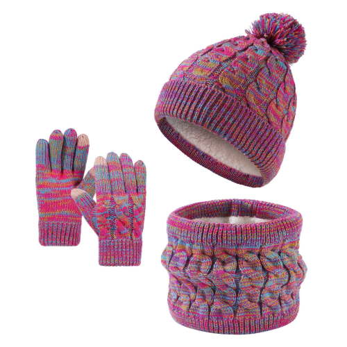 Kids Winter Beanie Hat Gloves Scarf Set, Knitted Toddler Beanie Cap, Mitten Gloves, and Neck Warmer Set Soft Warm Fleece Warm Children'S Ear Cap and Neck Glove Set for Boys Girls My Orders 1-6 Years