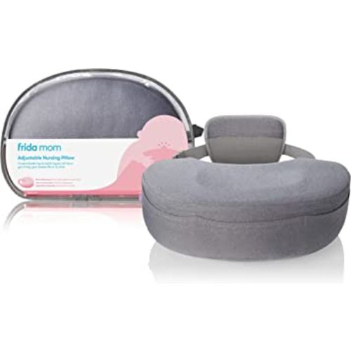 Frida Mom Adjustable Nursing Pillow | Customizable Breastfeeding Pillow for Mom + Baby Comfort with Back Support, Adjustable Wrap Around Waist Strap, Pockets for Heat Relief