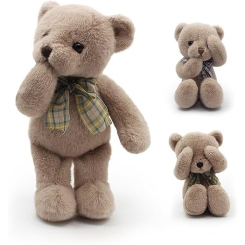 Small Magnet Teddy Bear Stuffed Animal Cute Plush Toy for Girl 12" (Gray)