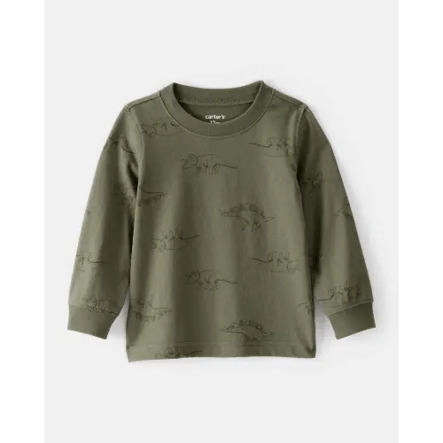 Baby Boy Dinosaur Print Long-Sleeve Tee - Green | Carter's