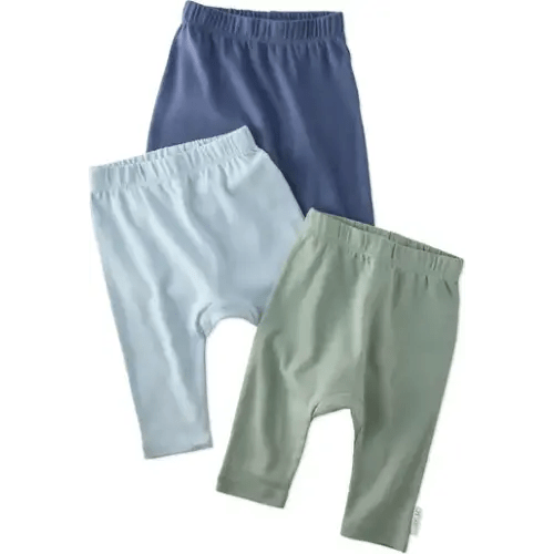 Harlowe Organic Cotton Assorted 3-Pack Harem Pants, Newborn