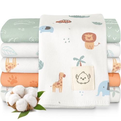KeaBabies 6pk Shea Baby Burp Cloths for Baby Boys and Girls, 100% Organic Cotton Burping Cloths for Babies, Newborn (Wilderness)