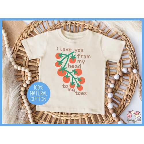Cute Tomatoes Kids Shirt, I Love You From My Head Tomatoes Toddler Tee, Farmers Market Childrens T-shirt, Fruit Vegetable Vegan Youth Tshirt