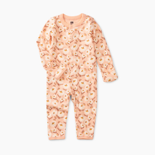 Tea Collection Front Snap Baby Romper - Anenome Floral, 3-6M