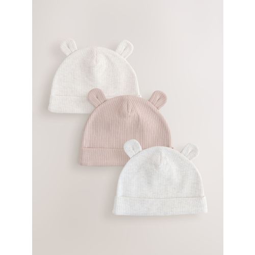 Neutral Baby Beanies 3 Pack (0-12mths)