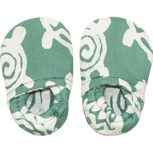 Global Mamas Crawling Shoes: Turtles - Sage-Organic