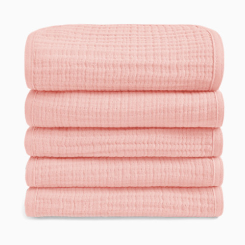 Small Story Organic Cotton Muslin Burp Cloths Multipack - Pink Hues, 5