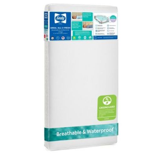Sealy Airial Breathable 2-Stage Crib Mattress and Toddler Mattress: Firm/Soft, Bamboo Cover, Hypoallergenic, 11 lbs