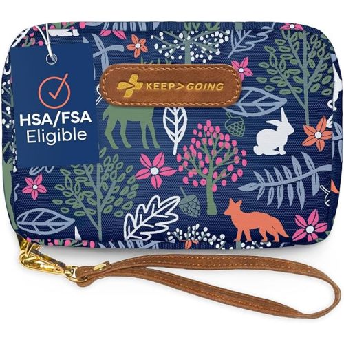 KeepGoing Travel First Aid Kit for Kids – 130 Pc. for Car, Home, Purse, Diaper Bag & Backpack with Latex-Free Bandages - Mini First Aid Kit Travel Size TSA-Approved