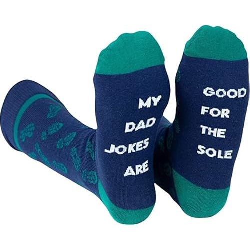 Funny Socks for Men - Men's Dress Socks with Dad Jokes, Gifts for Dad from Daughter, Groomsmen Socks, Fun Socks for Men