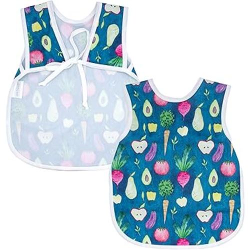 BapronBaby Organic Produce Bapron - No Neck Tie Safer Bib for Baby& Toddler - Soft Waterproof Stain Resistant - Machine Washable - Sz Baby/Toddler 6m-3T