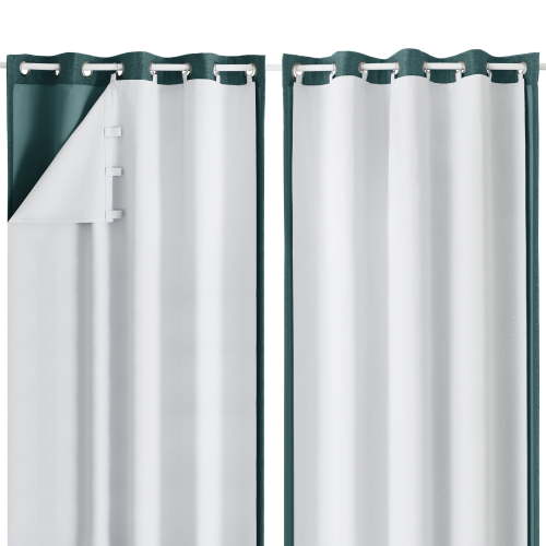 OVZME White Blackout Curtain Liners for Cortinas Para Habitacion, Noise Reducing Light Blocking Liner Room Darkening Curtains for 58 inch Cortinas Gris (Set of 2, Each 50" x 58", Greyish White)