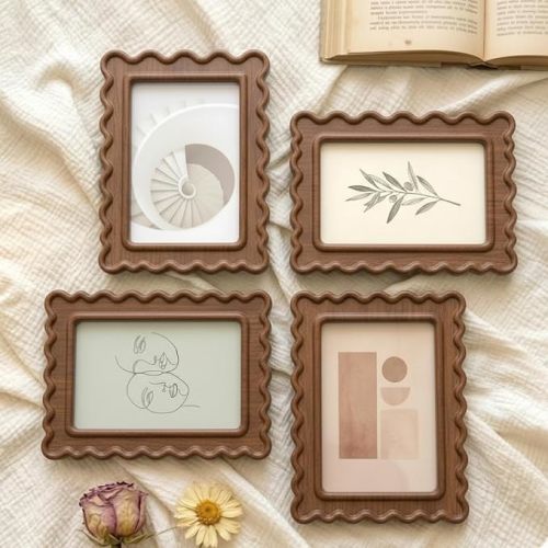 Layered Wavy Wooden Picture Frames