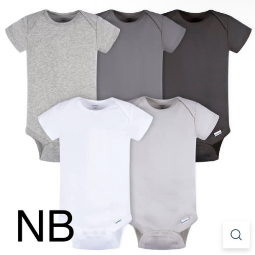 5-Pack Baby Neutral Greys Short Sleeve Onesies® Bodysuits