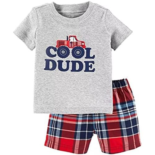Bumeex Toddler Boy's Short Sleeve T-Shirt and Short Outfit Set 2-7T