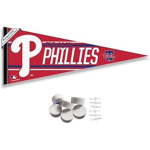 WinCraft Philadelphia Phillies Pennant Banner and Wall Tack Pads