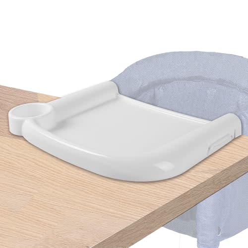 LuQiBabe Baby Dining Tray Compatible with in-gle-sina Fast Table Chair, Portable Baby Feeding Tray for Clip-On & Hook-on Table Chair, Ideal for Toddler Perfect for Meal, Restaurant - White