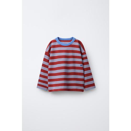 EMBROIDERED STRIPED T-SHIRT - Red / White | ZARA United States