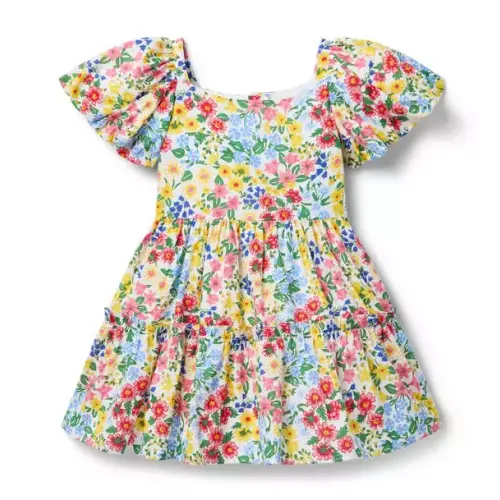 Girl Sunny Yellow Floral Floral Flutter Sleeve Dress by Janie and Jack