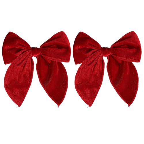 5" Red Christmas Velvet Fable Hair Bows Kids Big Velvet Ribbon Sailor Bow Alligator Clip Cheer Barrettes Hairpins Valentines New Year Gift Accessory for Toddler Teen Baby Girls